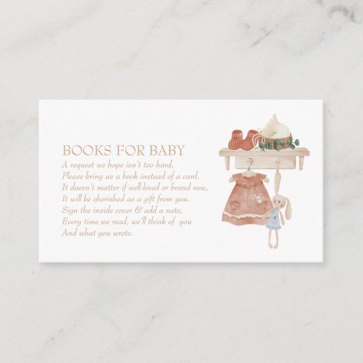 Boho Meisje kleding lijn Baby shower Boeken voor B Informatiekaartje (Voorkant)