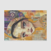 BOHO MEISJE MENGTECHNIEK DECOUPAGE VLOEIPAPIER TISSUEPAPIER (Voorkant)