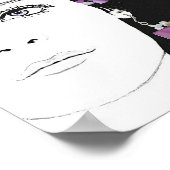 Boho meisje met paarse bloemen mode fine art poster (Hoek)