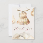 Boho meisje outfit Baby shower dank u Bedankkaart (Voorkant)