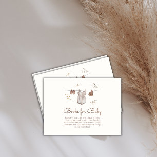 Boho  Meisje Outfit Boeken voor Baby shower Informatiekaartje
