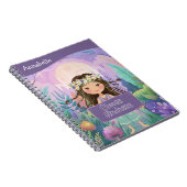 Boho Meisje Paarse "Kies Vriendelijkheid" Notitieboek (Rechterzijde)