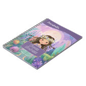 Boho Meisje Paarse "Kies Vriendelijkheid" Notitieboek (Linkerzijde)