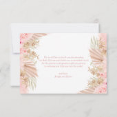 Boho meisje pampas orchidee dank u Baby shower Bedankkaart (Achterkant)