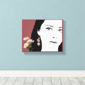 Boho meisje roze mode illustratie trendy canvas afdruk (Insitu (Houten vloer))