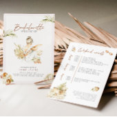 Boho Meisje Strand Pampas Grass Bachelorette Kaart