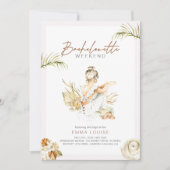 Boho Meisje Strand Pampas Grass Bachelorette Kaart (Voorkant)