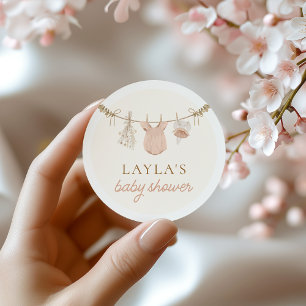 Boho meisje waslijn Baby shower Stickers