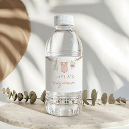 Boho Meisje waslijn Baby shower Water Label Waterfles Etiket