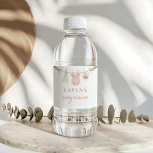 Boho Meisje waslijn Baby shower Water Label Waterfles Etiket