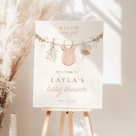 Boho meisje waslijn Baby shower welkomstbord