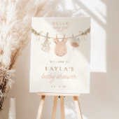 Boho meisje waslijn Baby shower welkomstbord Poster
