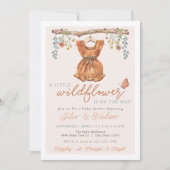 Boho Meisje Wildflower Baby in Bloom Shower Kaart (Voorkant)