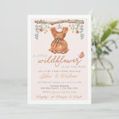 Boho Meisje Wildflower Baby in Bloom Shower Kaart (Staand voorkant)