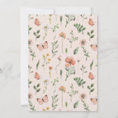 Boho Meisje Wildflower Baby in Bloom Shower Kaart (Achterkant)
