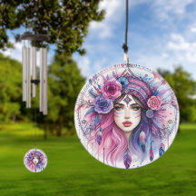 Boho Meisje Windgong – AI Kunst Veren, Boheems