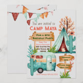 Boho meisjes die op een sluimerfeest rondgaan kaart (Voorkant / Achterkant)