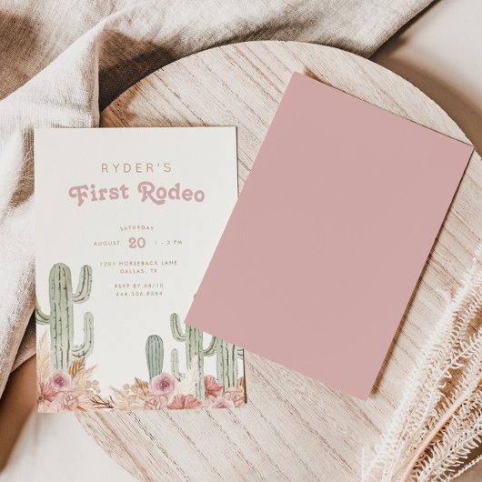 Boho meisjes eerste Rodeo Cowgirl verjaardag Kaart