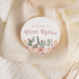 Boho meisjes eerste Rodeo Cowgirl verjaardag Ronde Sticker