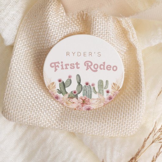 Boho meisjes eerste Rodeo Cowgirl verjaardag Ronde Sticker