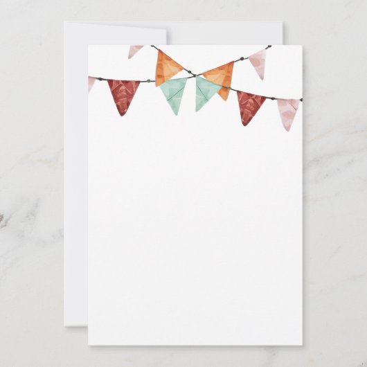 Boho-meisjes kampeer-slaperijfeest uitnodiging (Achterkant)