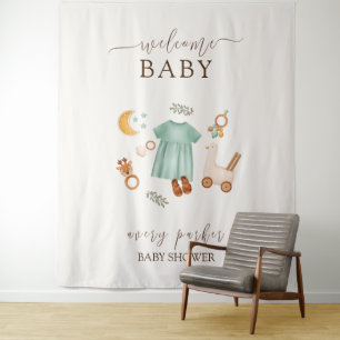 Boho Meisjes Kleding Baby shower Welkomstbord Wandkleed