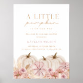 Boho Meisjes Pampas Grass Pompoen Welkomstbord Poster (Voorkant)