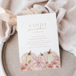 Boho Meisjes Pampas Grass Pumpkin Baby shower Kaart