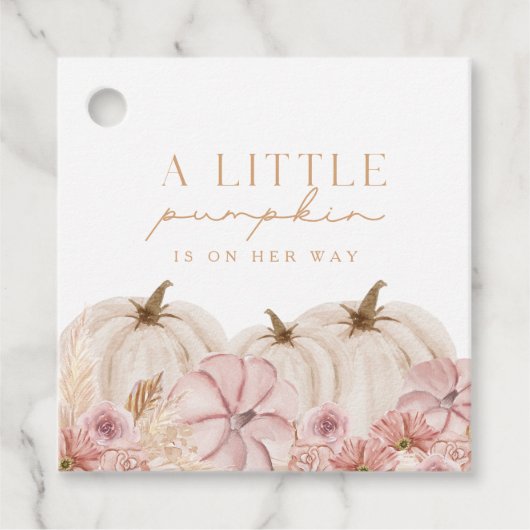 Boho Meisjes Pampas Grass Pumpkin Custom Bedankjes Labels (Voorkant)