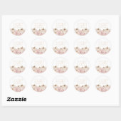 Boho Meisjes Pampas Grass Pumpkin Custom Ronde Sticker (Vel)