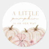 Boho Meisjes Pampas Grass Pumpkin Custom Ronde Sticker (Voorkant)