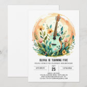 Boho melodie gitaar verjaardag kaart (Voorkant / Achterkant)