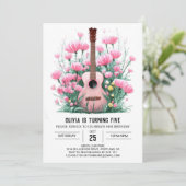 Boho melodieuze gitaar Verjaardag Kaart (Staand voorkant)