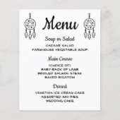 Boho Menu Drocatcher Black White Weddenproces (Voorkant)