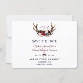 Boho Merlot Navy Blauwe Bloemige Geweien Save The  Save The Date