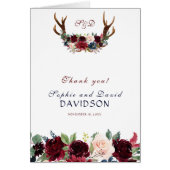 Boho Merlot Navy Blue Floral Antlers (Voorkant)