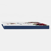 Boho Merlot Navy Blue Floral Antlers Weddenschap Gastenboek (Rug)