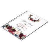 Boho Merlot Navy Floral Antlers Wedding Planner Notitieboek (Linkerzijde)
