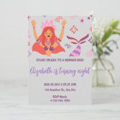 Boho Mermaid Birthday Invitation Kaart (Staand voorkant)