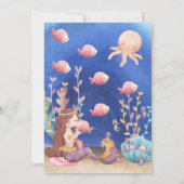 Boho Mermaid, Tropische vis Roze Baby shower Kaart (Achterkant)