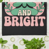 Boho Merry and Bright Personalized Floral Xmas Theedoek (Gevouwen)