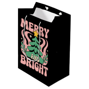 Boho Merry and Bright Persoonlijke Bloem Kerstmis Medium Cadeauzakje
