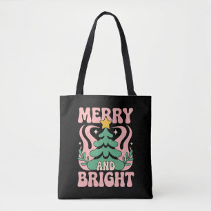 Boho Merry and Bright Persoonlijke Bloem Kerstmis Tote Bag