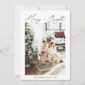 Boho Merry and Bright Terracotta Foto Feestdagenkaart (Voorkant)