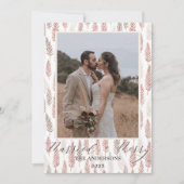 Boho Merry and Married Script Wedding Christmas Bedankkaart (Voorkant)