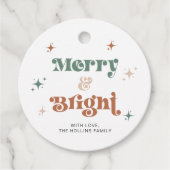 Boho Merry & Bright Christmas Label Holiday Gift L (Voorkant)