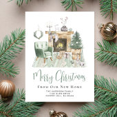 Boho Merry Christmas New Home Vakantie Verhuizen Aankondigingskaart