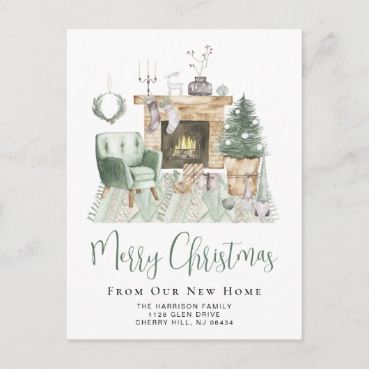 Boho Merry Christmas New Home Vakantie Verhuizen Aankondigingskaart (Voorkant)