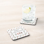 Boho Merry Christmas Trees and Dots Coaster Set Bier Onderzetter (Rechterzijde)