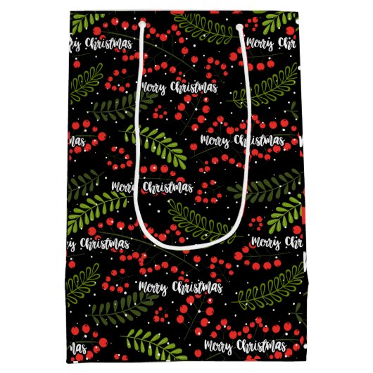 Boho Merry en verlaat kerstpapier Medium Cadeauzakje (Achterkant)